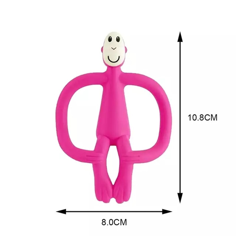 Soft Silicone Cartoon Monkey Toddler Molar Teeth Pain Relief Tool Kids Chew Charms Teether Educational Toy Baby Shower Gift